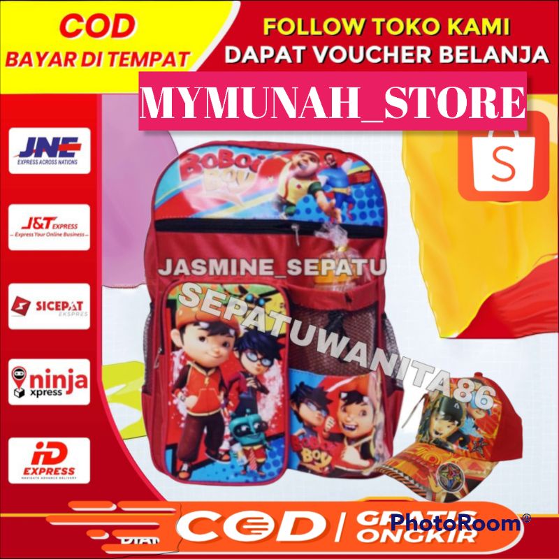 paket hemat tas ransel anak sekolah karakter Boboiboy