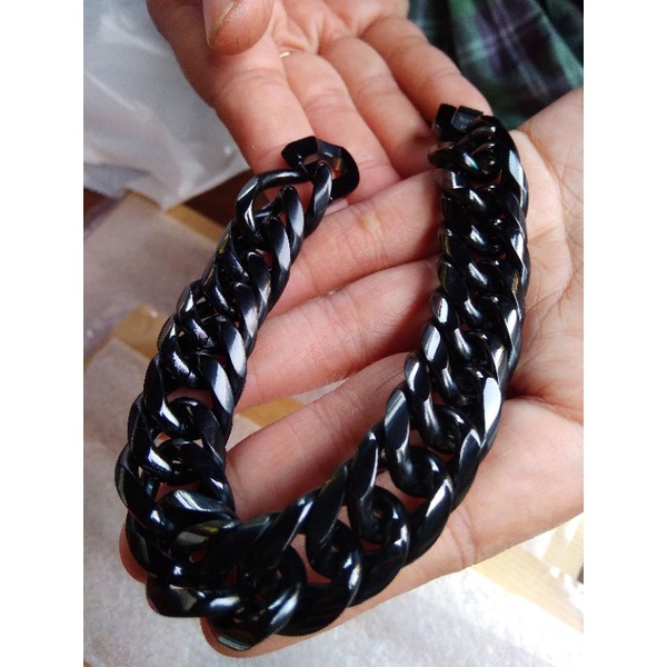 GELANG RANTAI HITAM BLACK PRIA COWOK KEREN