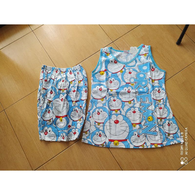 Stelan Baju tidur wanita motif doraemon