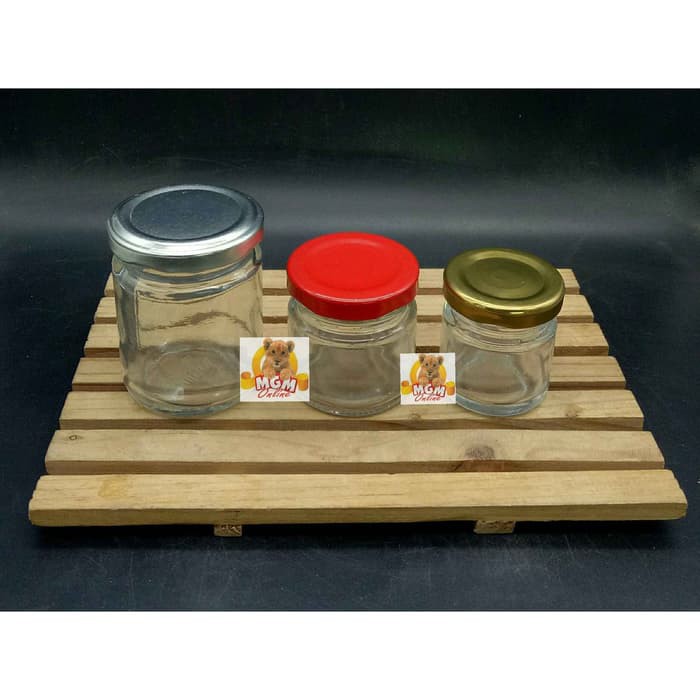 Toples Botol selai 100ML dengan Tutup Jam Jar Kaca KEDAP BB1067