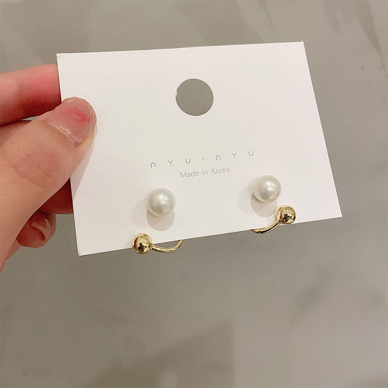 【MHANG】Anting Mutiara Barok Retro Baru Rasa Tinggi Aksesoris Wanita Fashion Sederhana