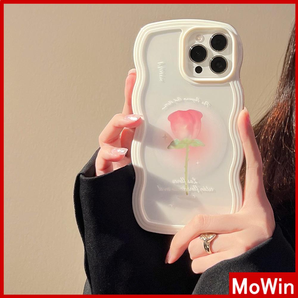 iPhone Case Candy Color Wave 2-in-1 Silicone Soft Case Airbag Shockproof Protection Camera Rose Flower Compatible For iPhone 11 Pro Max 13 Pro Max 12 Pro Max 7Plus xr XS Max