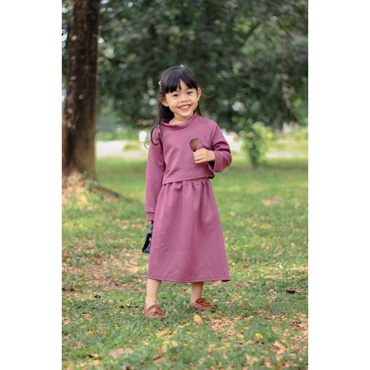 Setelan Anak Perempuan MILI Set Rok dan Baju MILI bahan Mango Knit Strecht 1-5 Tahun