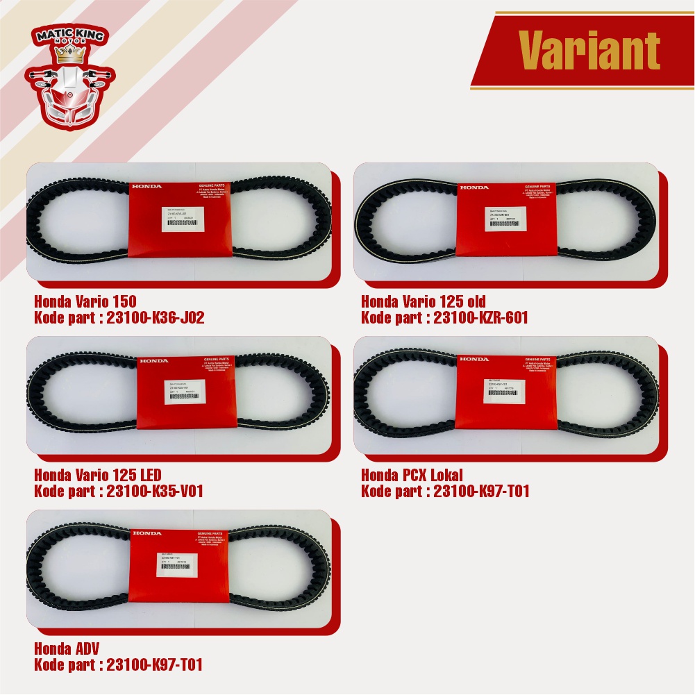 Vanbelt V belt Vario 125 150 ESP LED PCX 150 Lokal ADV asli  AHM