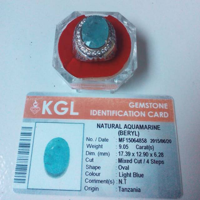 Aquamarine Ring Perak Rodhium