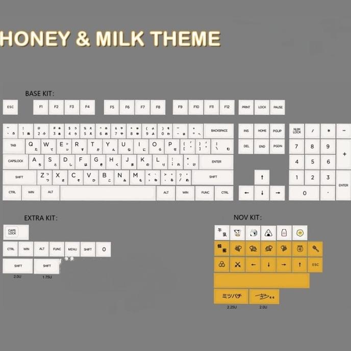 Keycaps XDA profile Honey and milk