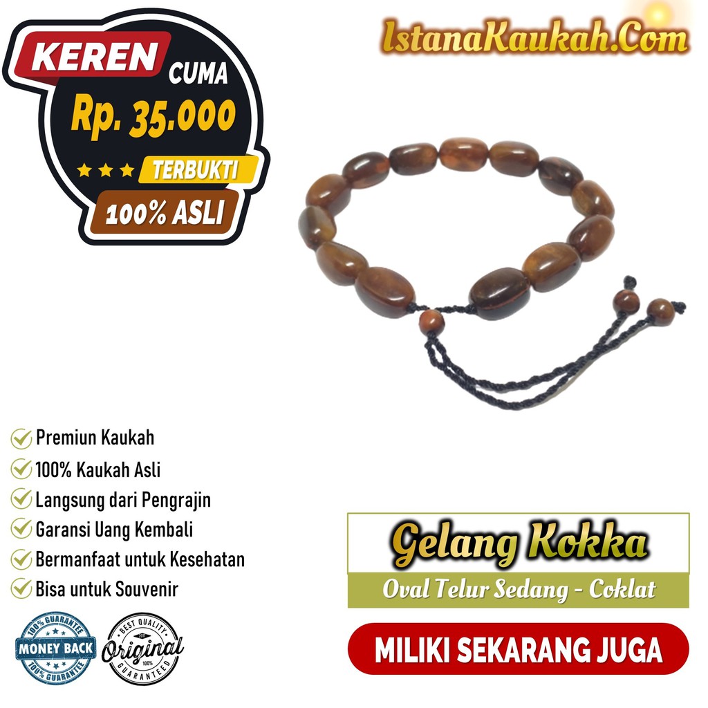 Gelang Kokka Asli - Gelang Kaukah motif Oval Sedang
