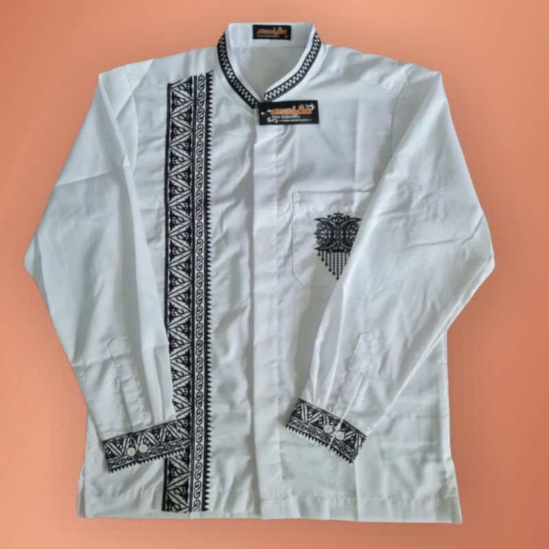 baju Koko bordir khas Aceh premium quality | baju muslim bordir Aceh gayo