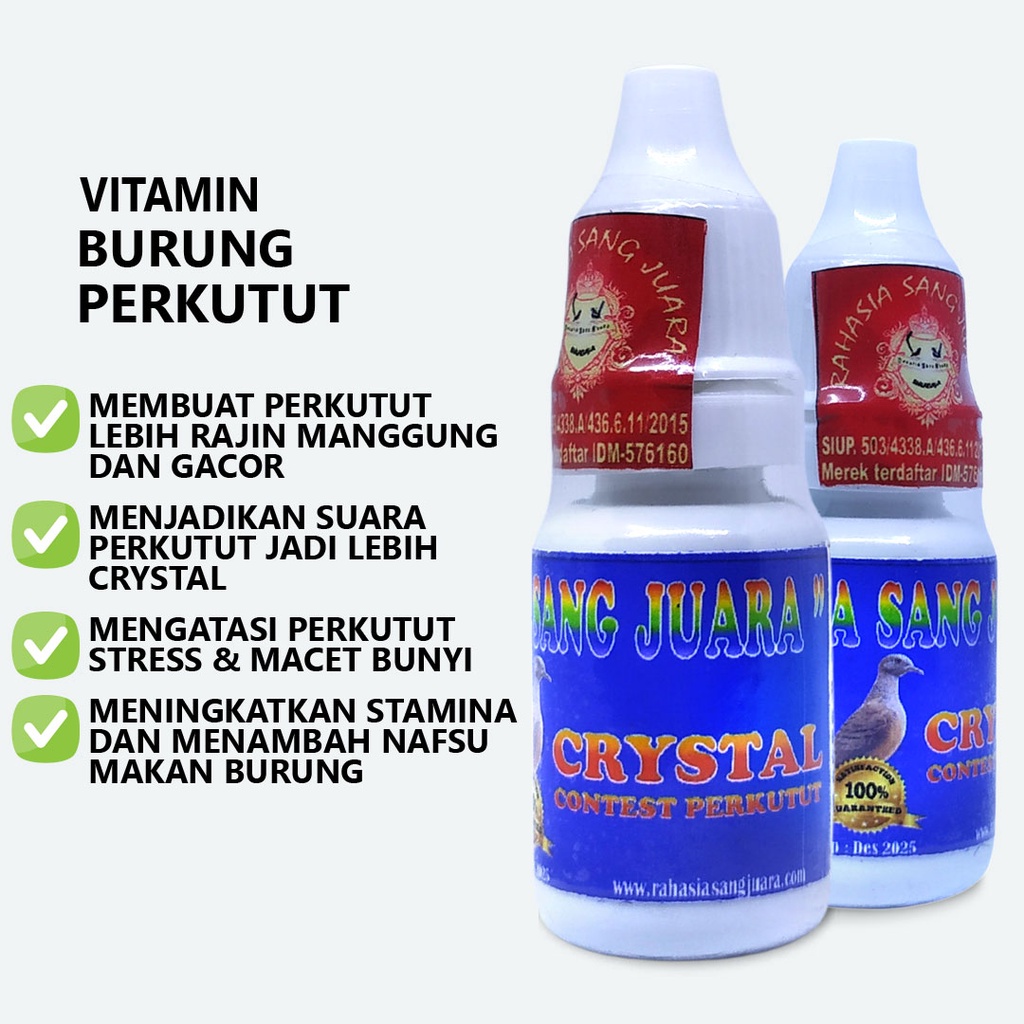 CRYSTAL PERKUTUT CONTEST CAIR | VITAMIN BURUNG PERKUTUT KONTES RAJIN BUNYI MANGGUNG GACOR