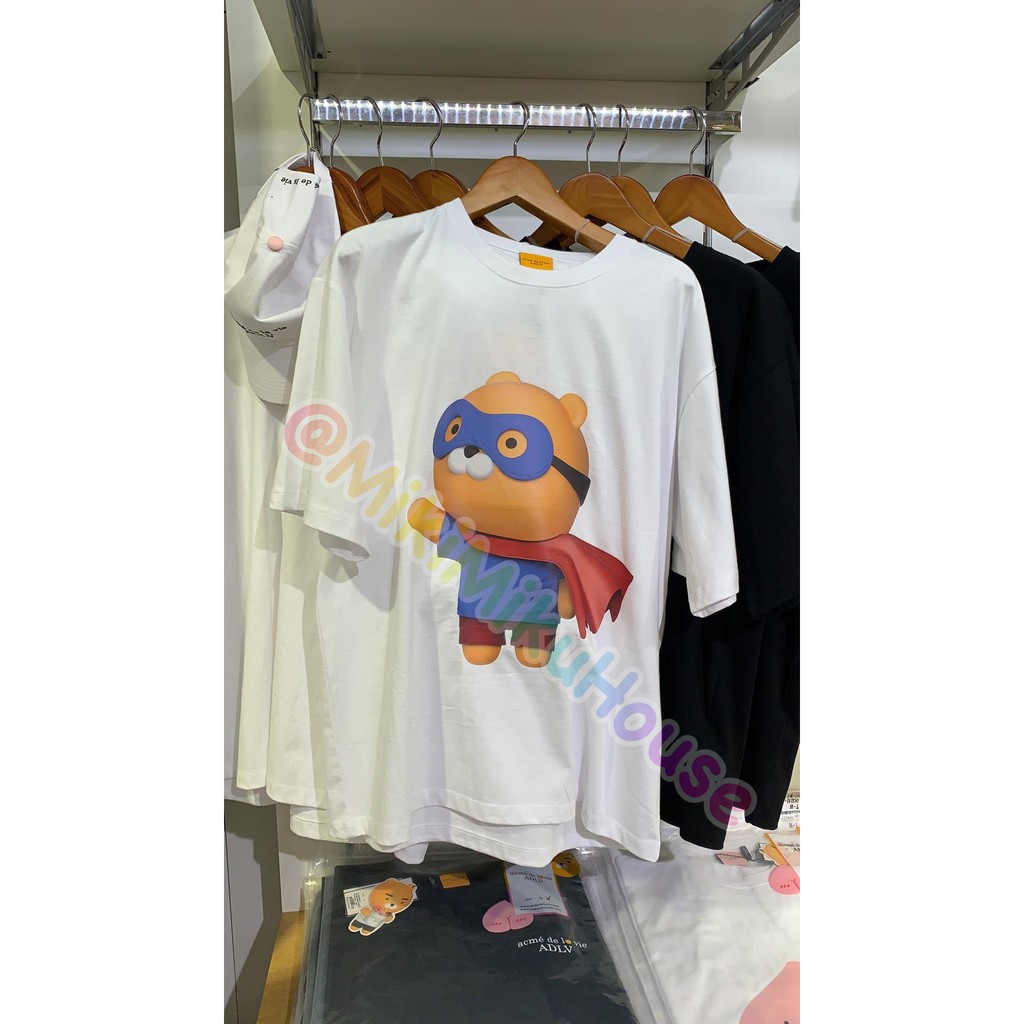 [acmé de la vie] KAKAO X ADLV DONUT APEACH SHORT SLEEVE T-SHIRT WHITE BAJU KOREA RYAN KAKAO FRIENDS