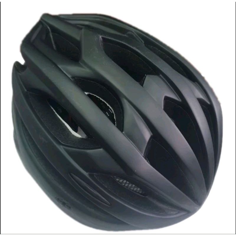 TAFF SPORT Helm Sepeda Cycling Helmet EPS Foam PVC Shell LED Safety Light -XK07 Black Hitam