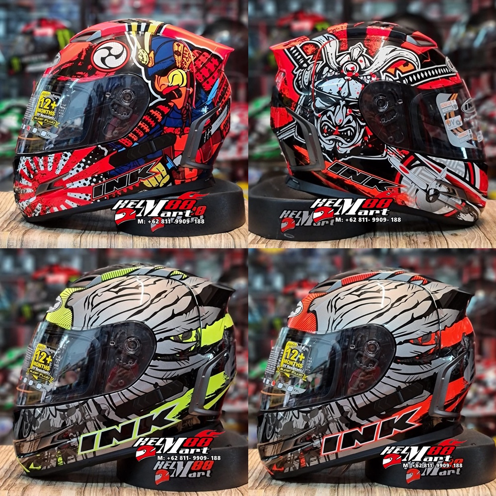 INK Stealth Motif Helm Full Face Helm INK Samurai Wing