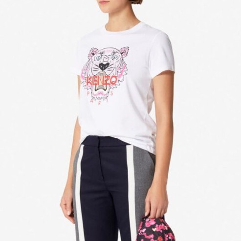 knzo Women Tiger Tee White/Pink