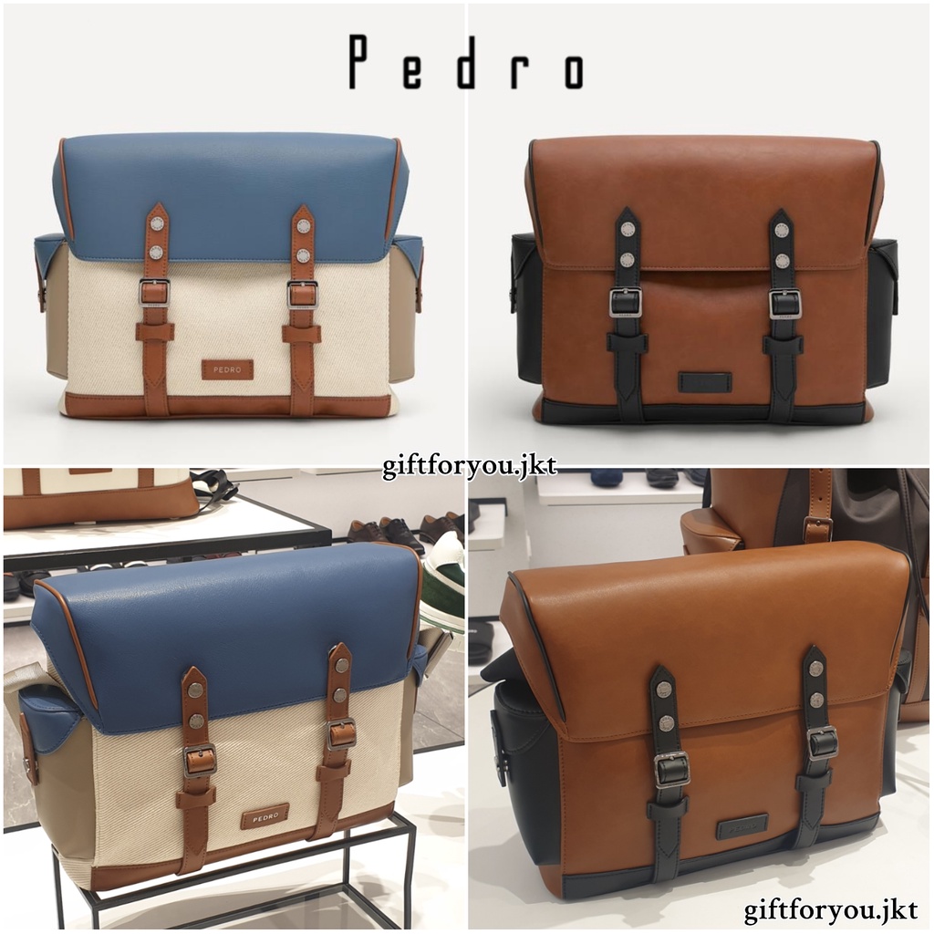 Tas Pedro Multi Compartment Messenger Bag Jones Original Selempang Pria Cowok Laki Sling Keren