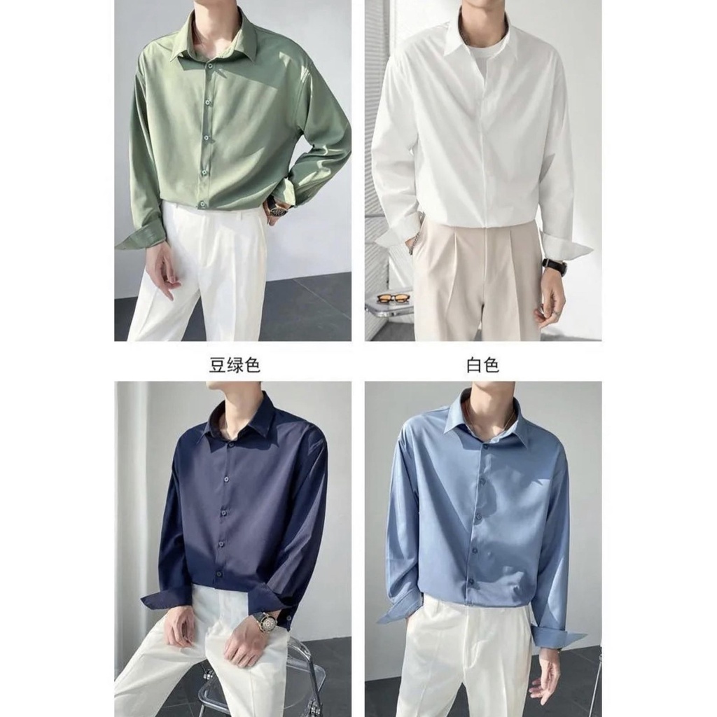 Y-Land by Jean Money Long-sleeve Shirt- Kemeja Pria Wanita - Unisex - Cotton Lembut