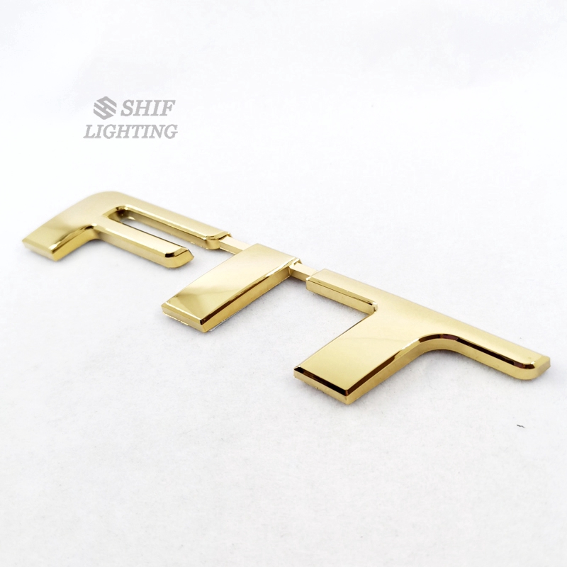 1 x ABS Gold FIT Letter Logo Car Rear Trunk Emblem Sticker Badge Decal Replacement For Honda Fit