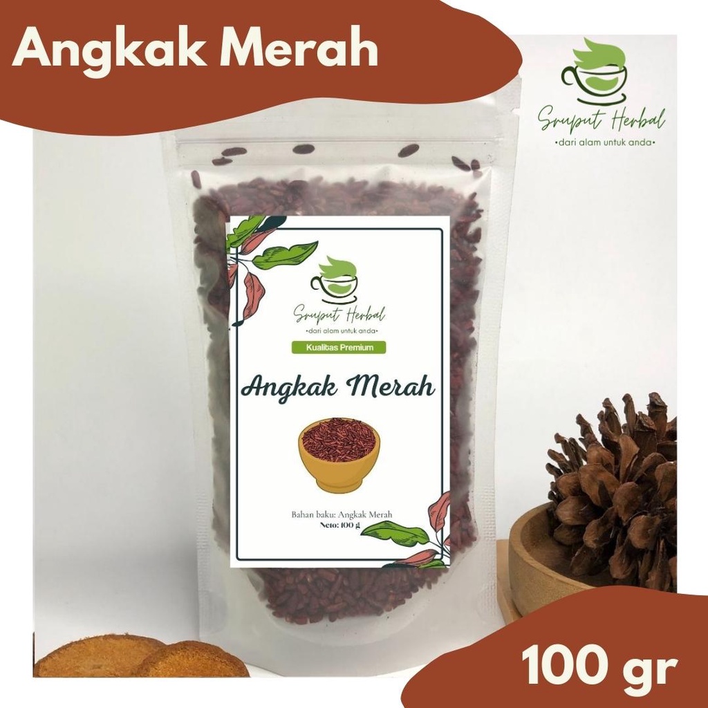 100gr Angkak Merah Asli Premium Red Yeast Rice Berkualitas JSR Rempah Sruput Herbal