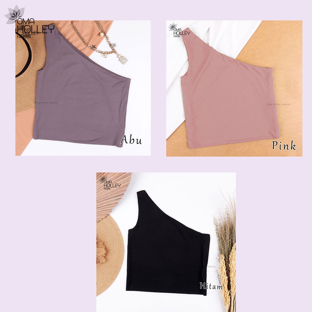 (COD) OH Fashion Cutler Tank top Wanita One Shoulder #0134-6