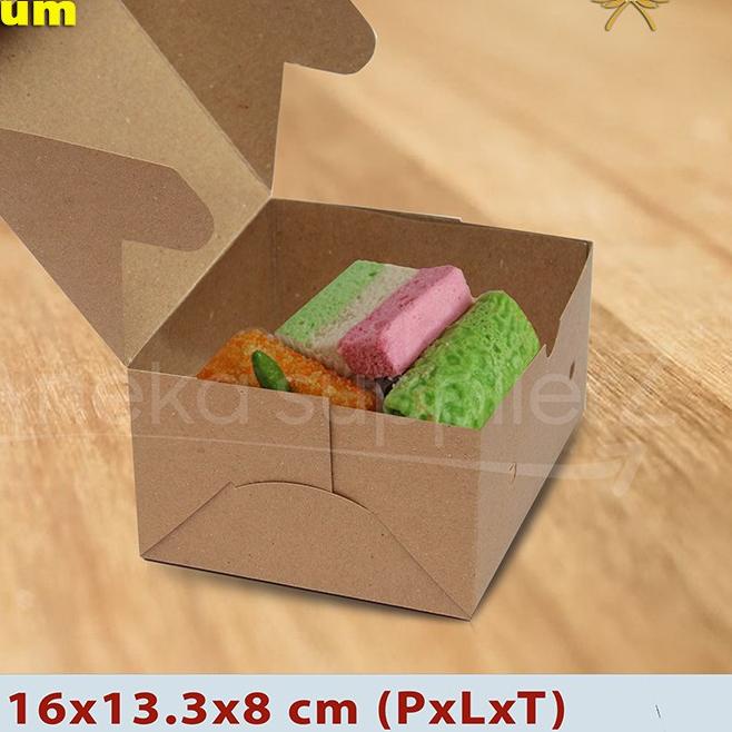 

☟ Snack Box M | Kraft Coklat Eco - Kotak Dus Makanan (50 PCS) ➼