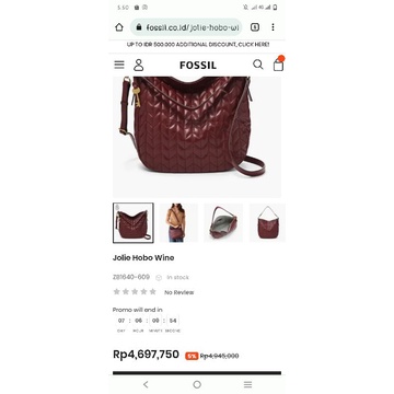 Fossil jori wine hobo preloved