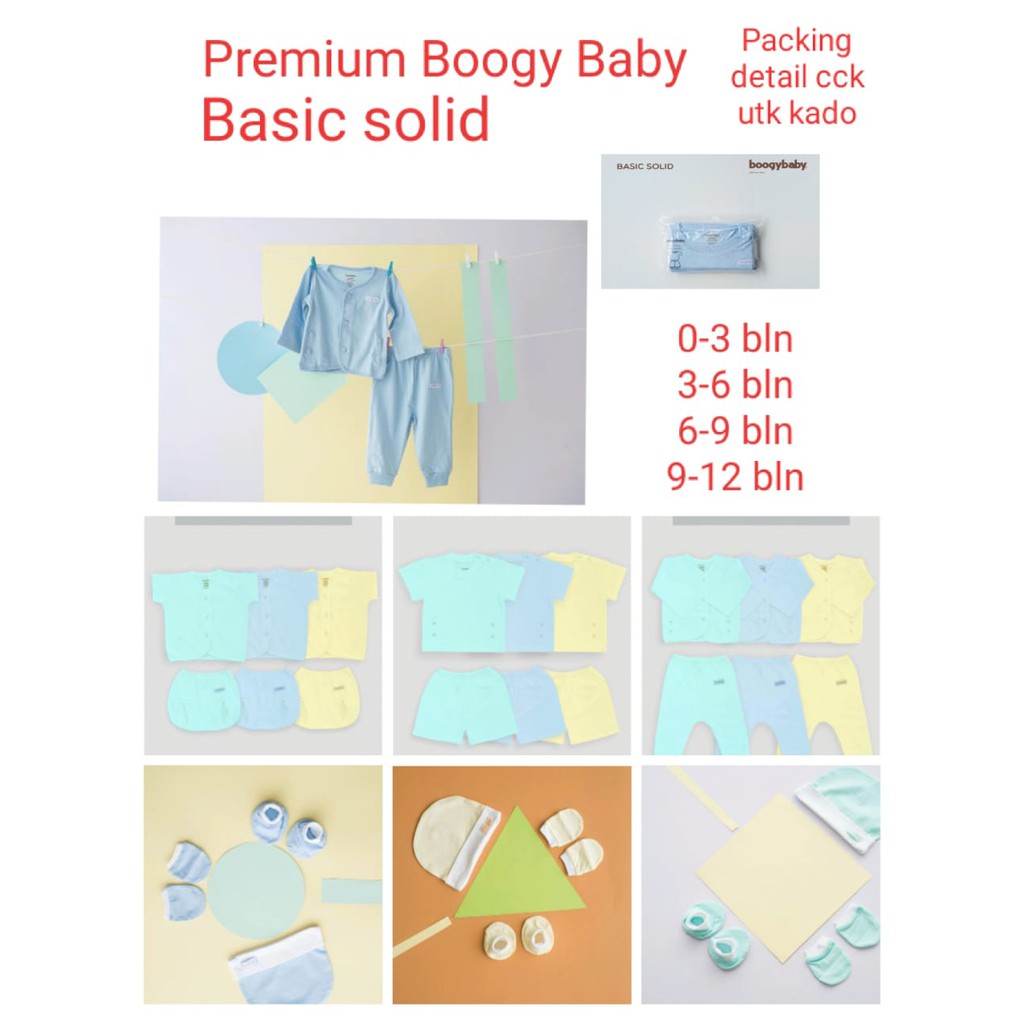 Boogy baby Setelan Piyama Boogy baby Basic Solid compact 0-12 bulan