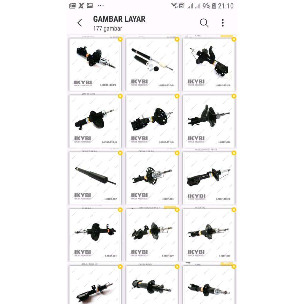 shockbreaker sokbeker shokbreker Toyota Starlet ikybi iso9001 depan