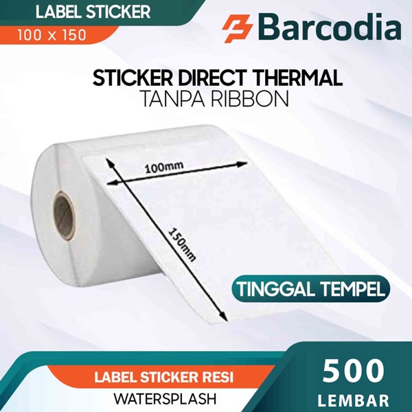 Kertas Label Barcode Stiker Thermal 100x150 mm - ISI 500PCS