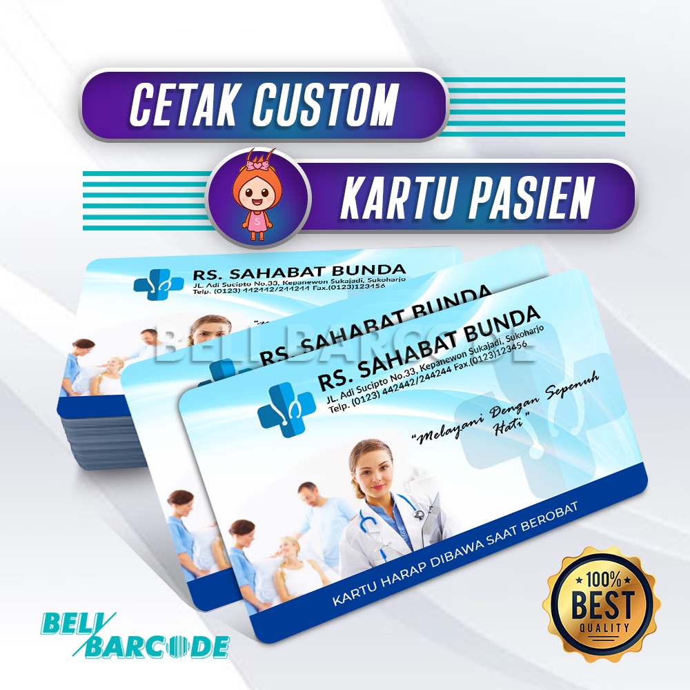 CETAK CUSTOM PREPRINTED PVC UNTUK KARTU PASIEN RUMAH SAKIT KLINIK PUSKESMAS