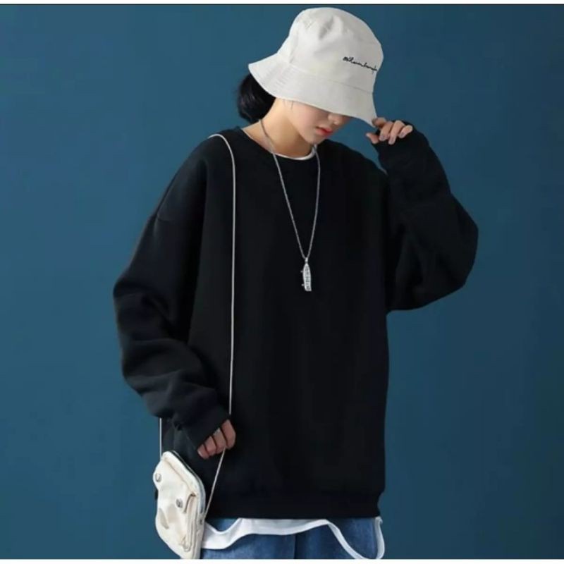 BASIC Sweater Polos Crewneck Oblong Oversize-Unisex Sweater Fashion Terkini Casual Fashion Korean Style