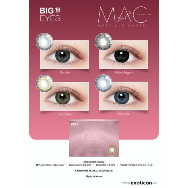 SOFTLENS MAC BIG EYES DIA 16 MM