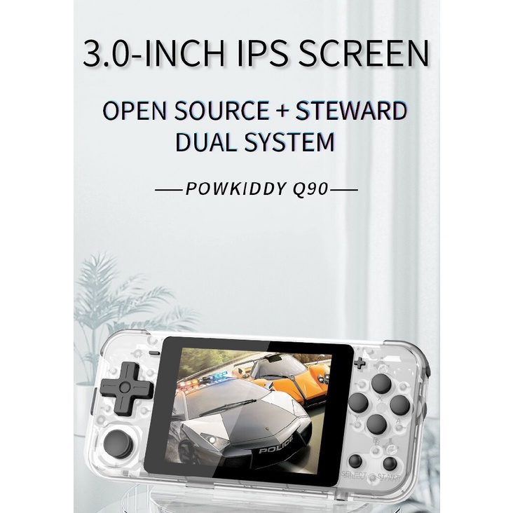 POWKIDDY Q90 - Retro Games Handheld Console 64GB - 3 inch IPS Screen - Game Nostalgia Jadul