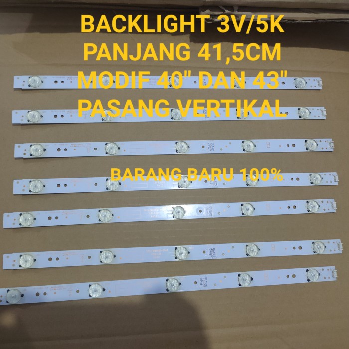 LAMPU LED BACKLIGHTT TV 3 VOLT 5 KANCING BACKLIGHT 3V 5K PANJANG 41,5