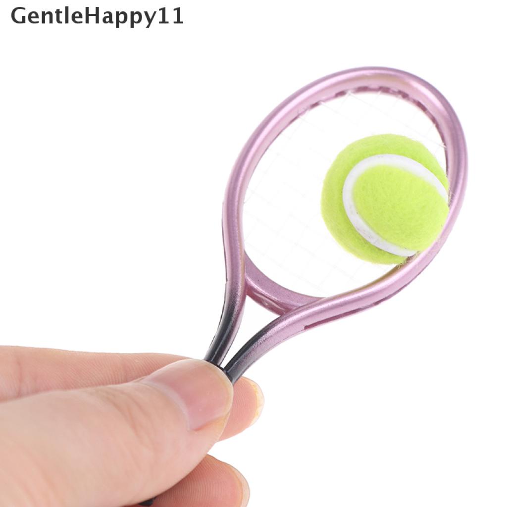 Gentlehappy 1 Set Mainan Miniatur Raket Tenis Mini Skala 1 / 6 1 / 12 Untuk Dekorasi Rumah Boneka