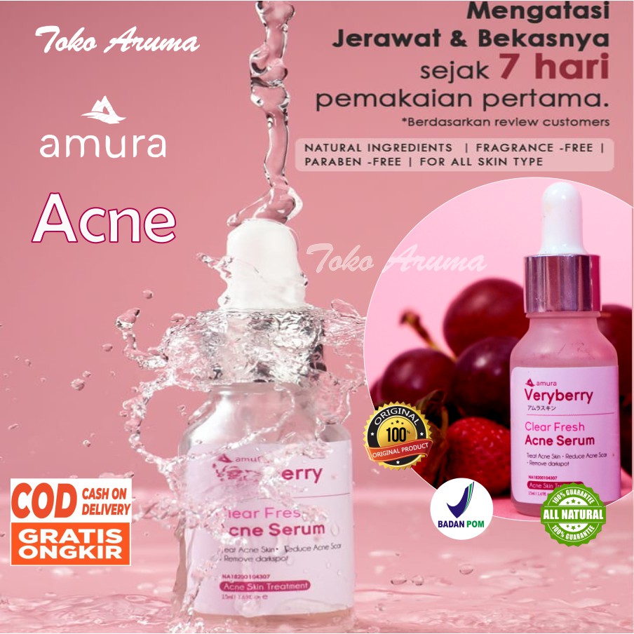 Serum Amura Wajah Acne Jerawat Glowing Vit C Gold  Skincare expert Serum Kecantikan Asli BPOM 100%