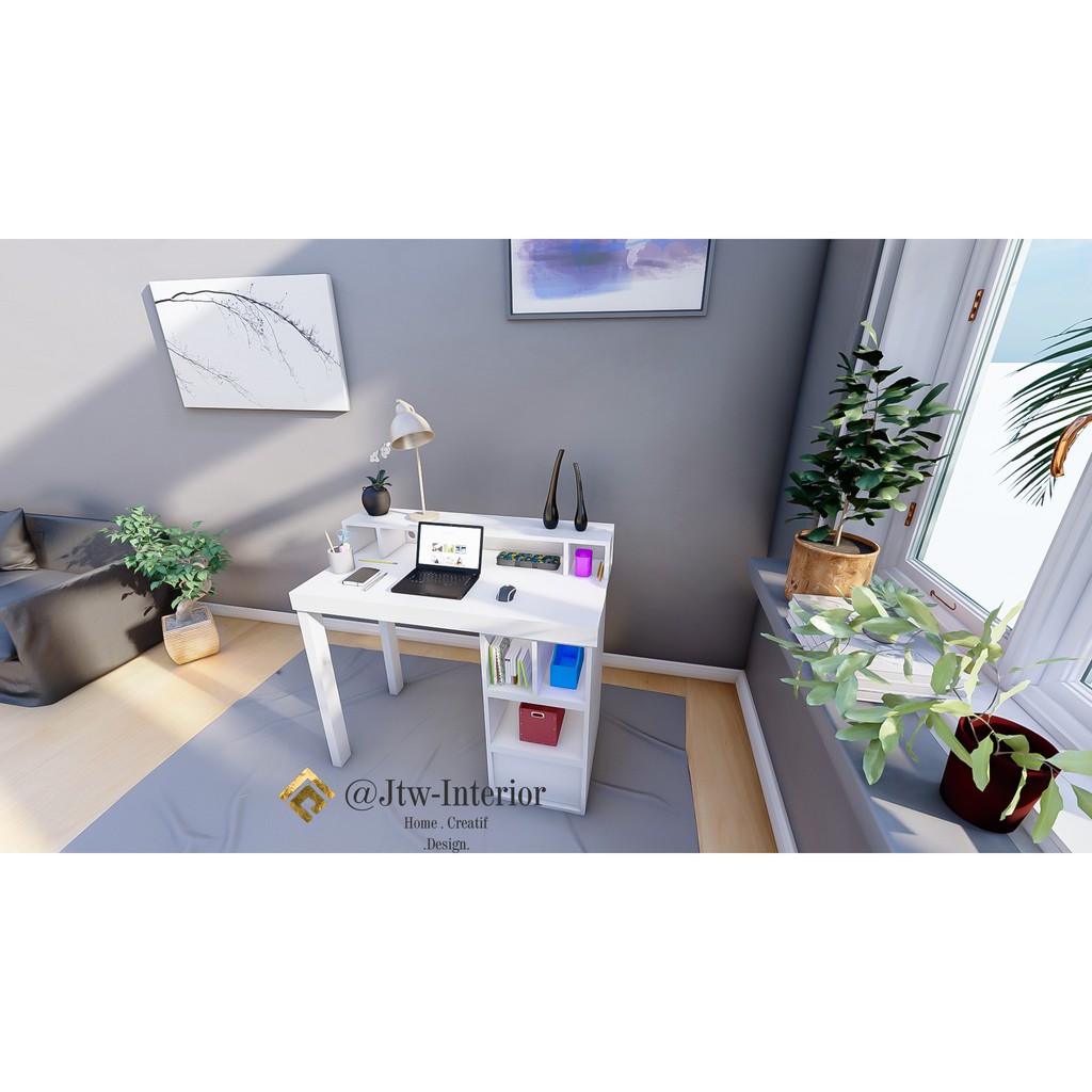 Meja kerja / Meja belajar / Meja Gaming / Desk WT 06 - Putih