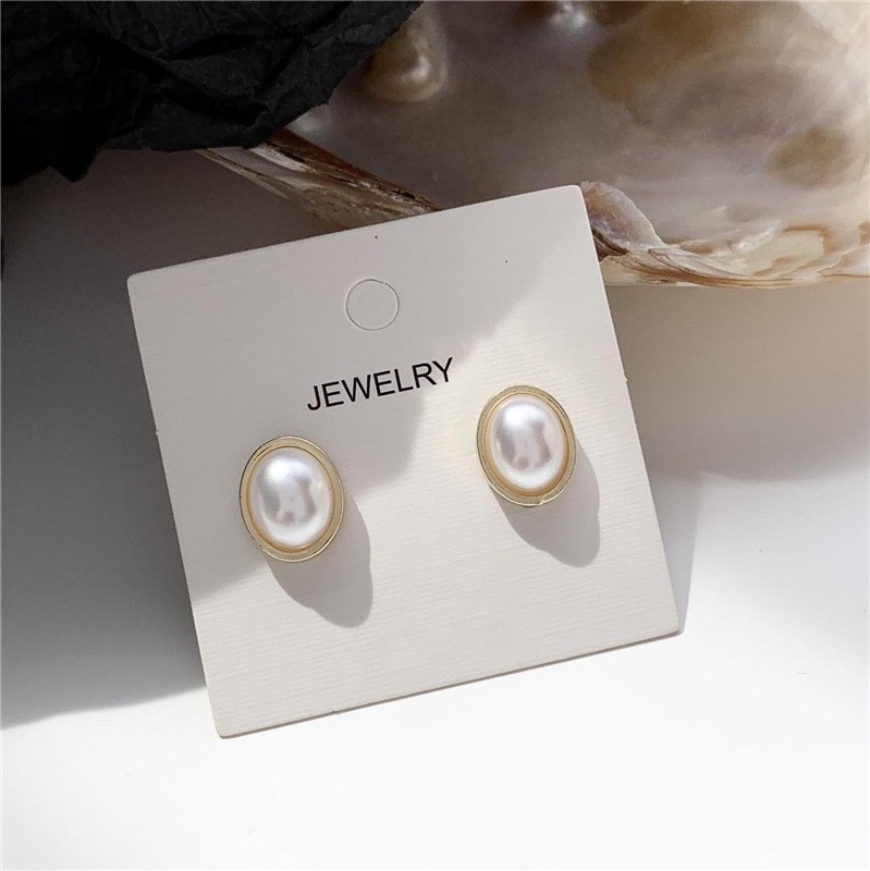 Anting Tusuk Gantung Bahan Sterling Silver 925 Desain Hatimutiara Gaya Koreadongdaemun Untuk Wanita H722