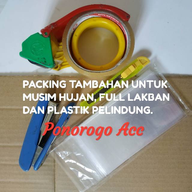 Packing tambahan Ponorogo Acc untuk paketan pada musim hujan