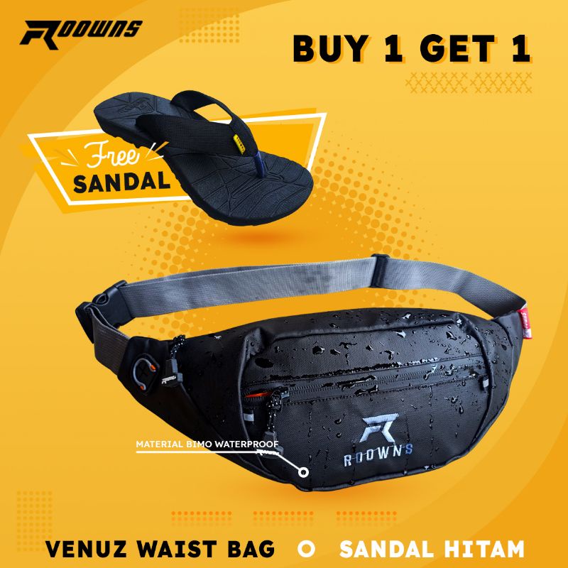 Tas Selempang Pria Wanita Waistbag Running Pria Wanita Slingbag Waterproof Free Sendal Gunung Jepit Venuz