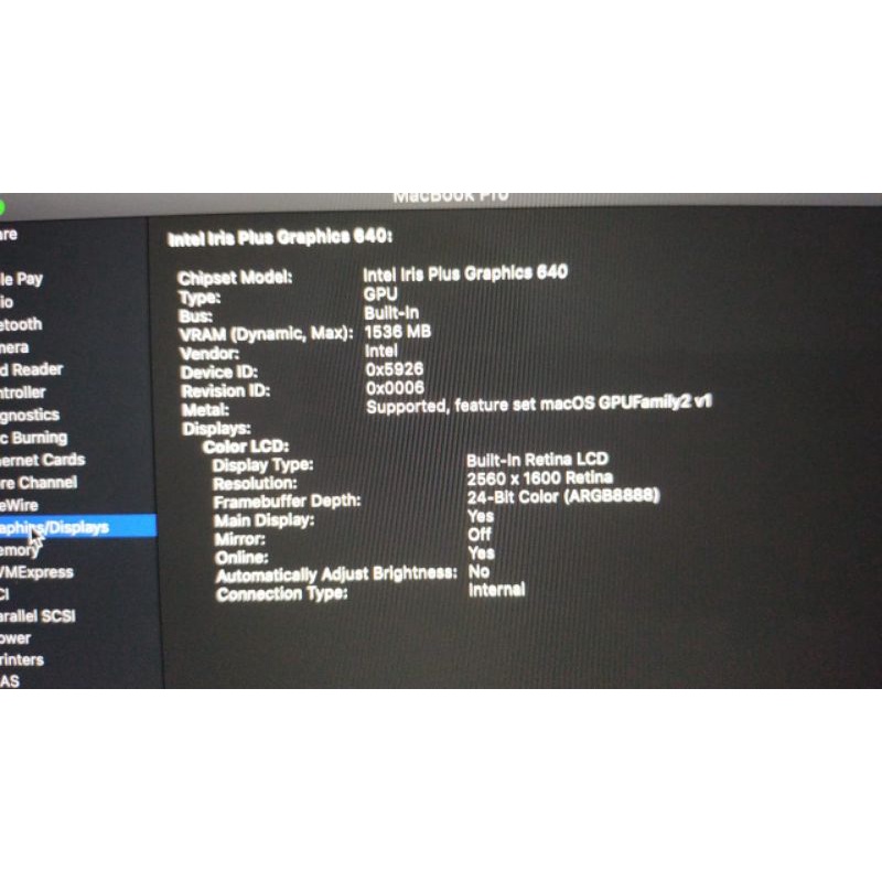 OBRAL MACBOOK PRO RETINA 13 IN 2017(TWO THURDRED PORT)RAM16 SDD 256 CORE I5 MULUS WARNA GREYY