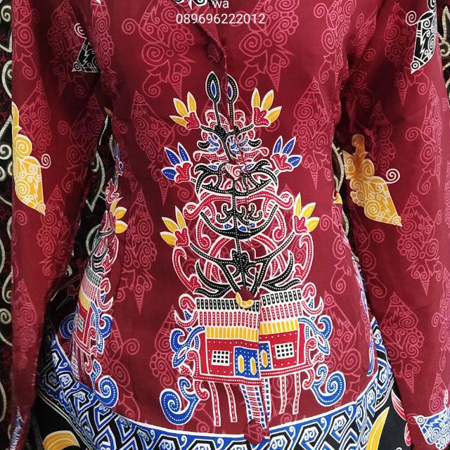 Baju Batik Kalteng Perempuan Lengan Panjang Shopee Indonesia