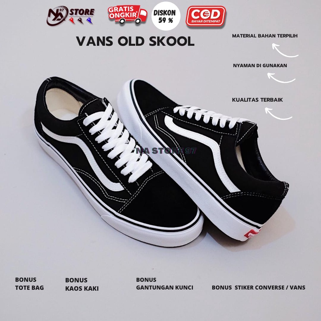 sepatu Vans Oldskool clasik Black and White Premium Quality