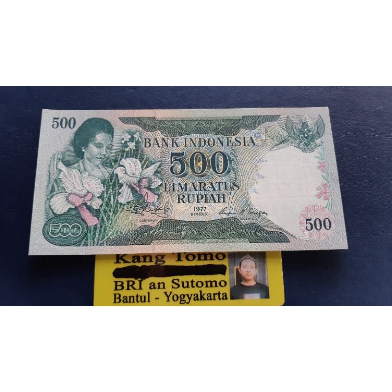 Uang kuno 1977 pecahan 500 rupiah 1977