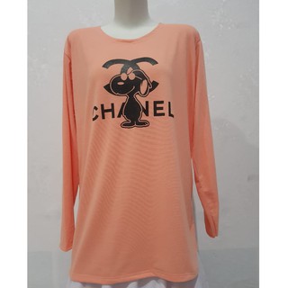  Baju  Atasan Kaos  Wanita  Rayon Spandek snoopy chanel  