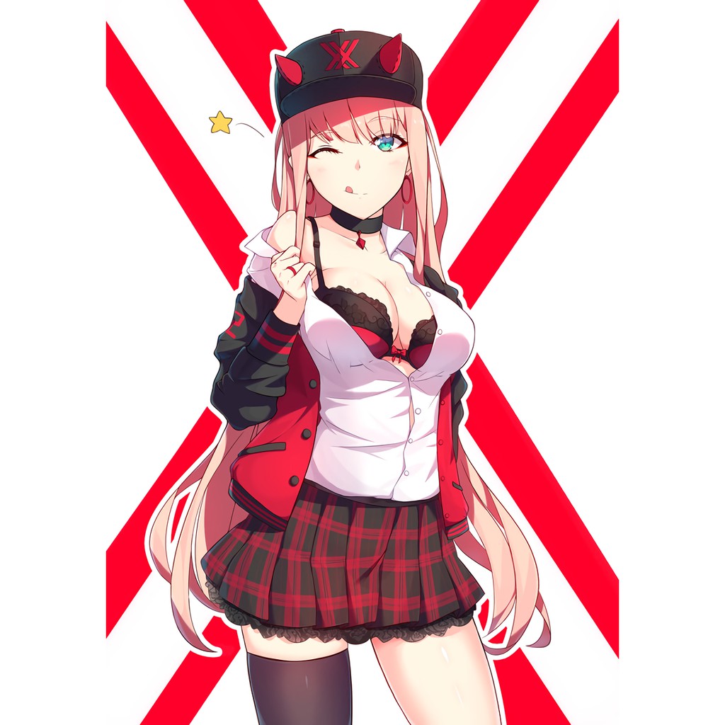 print cetak Poster custom Anime zero two Darling in the FranXX full colour hd-6