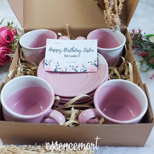 

TERMURAH Hampers Set Cangkir Keramik Twotone Cantik Hadiah Pernikahan Wedding Ulang Tahun new