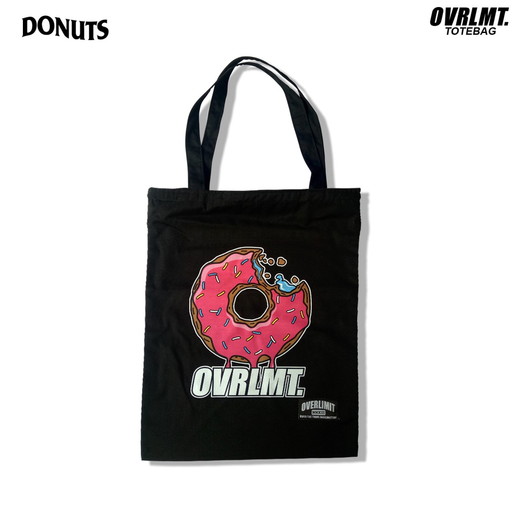 Tas Totebag OVERLIMIT Tote Bag Resleting Serba Guna / Totbag Distro Tas Tootbag Casual Tot Bag Motif Donut