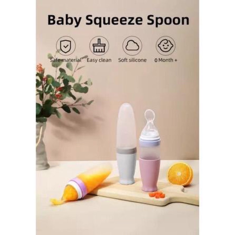 Kinmade Silicone Spoon | Sendok Asip Baby squeeze Spoon