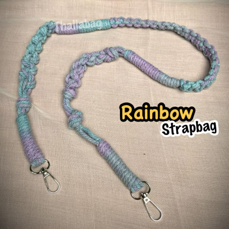 READY STOK STRAP BAG MACRAME RAINBOW BY THALIABAG // HANDMADE MACRAME // TALI TAS MURAH// SHOULDERBAG // SLINGBAG
