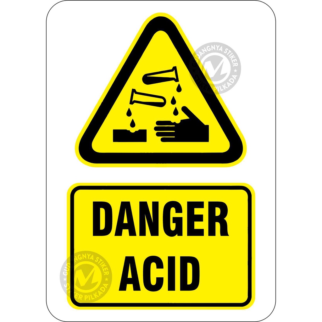 

stiker vinyl danger acid