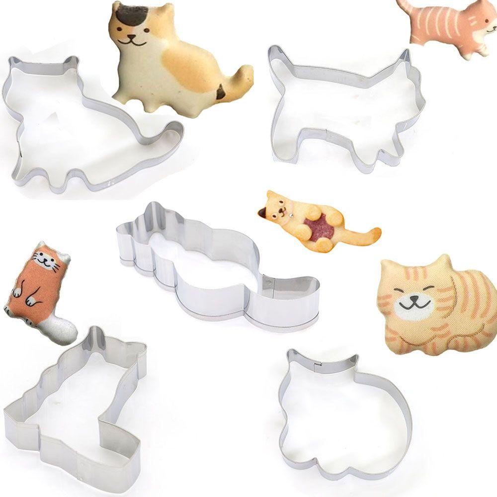 Solighter 2PCS Cat Cookie Cutters DIY Bakeware Cetakan Kue Sugarcraft